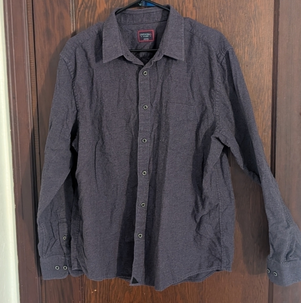 UNTUCKit Purple/ Gray Cotton Long Sleeve Button Down Shirt Size XL